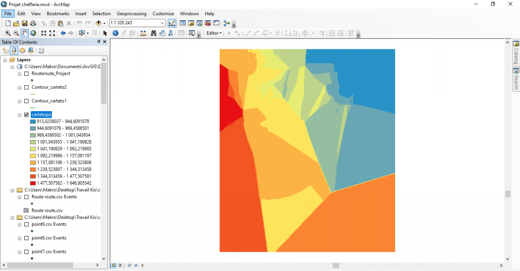 6 applications Arcgis : Carte d'isovaleurs