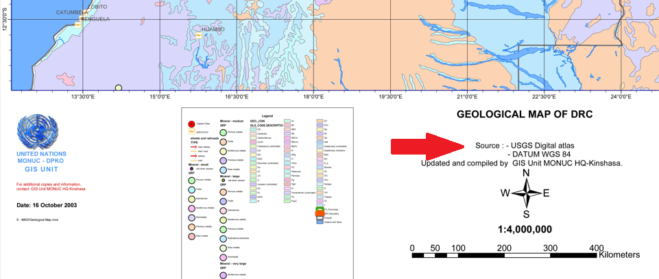 Indication du système de projection cartographique sur une carte