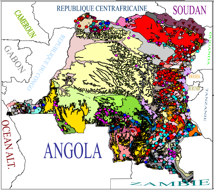 Carte géologique de la RDC 