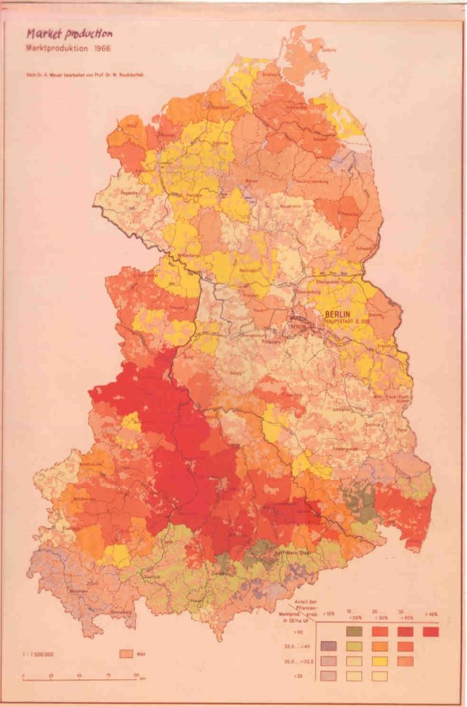 Volume et nature de la production agricole dans les républiques d’Allemagne pour l’année 1966